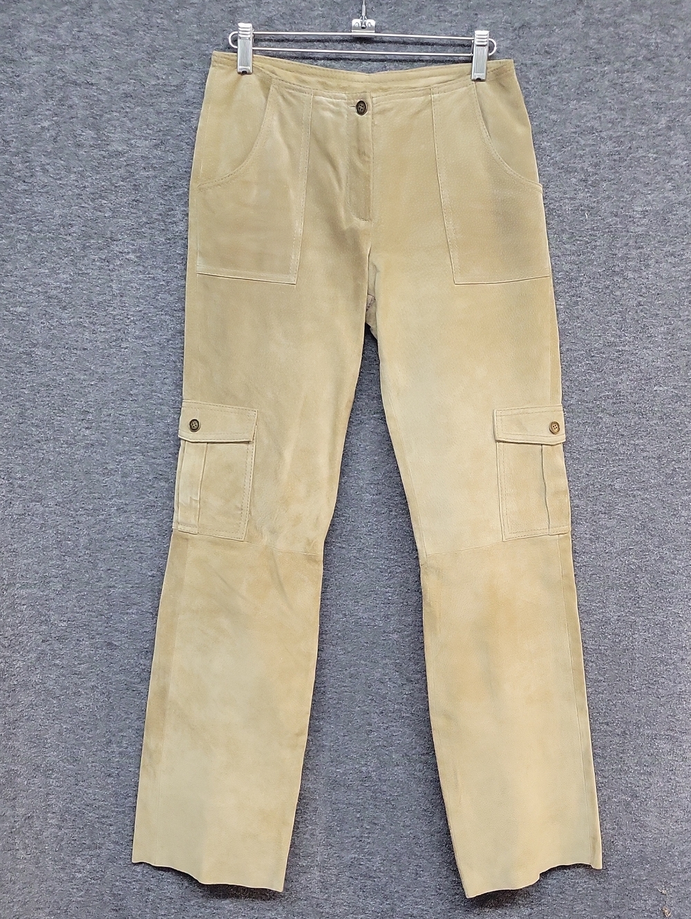 Vintage Wilson's Lt Brown  100% Leather, Suede  Straight Leg Cargo Pants Size 4